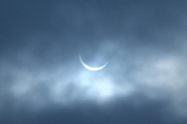 Larry Shone (@larry_shone) tweeted us his picture of the crescent Sun through thin clouds as seen from Darlington.