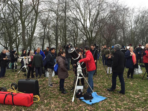 Large crowds gathered at Regent's Park in London, but not even a wall of cloud could dampen their spirits.