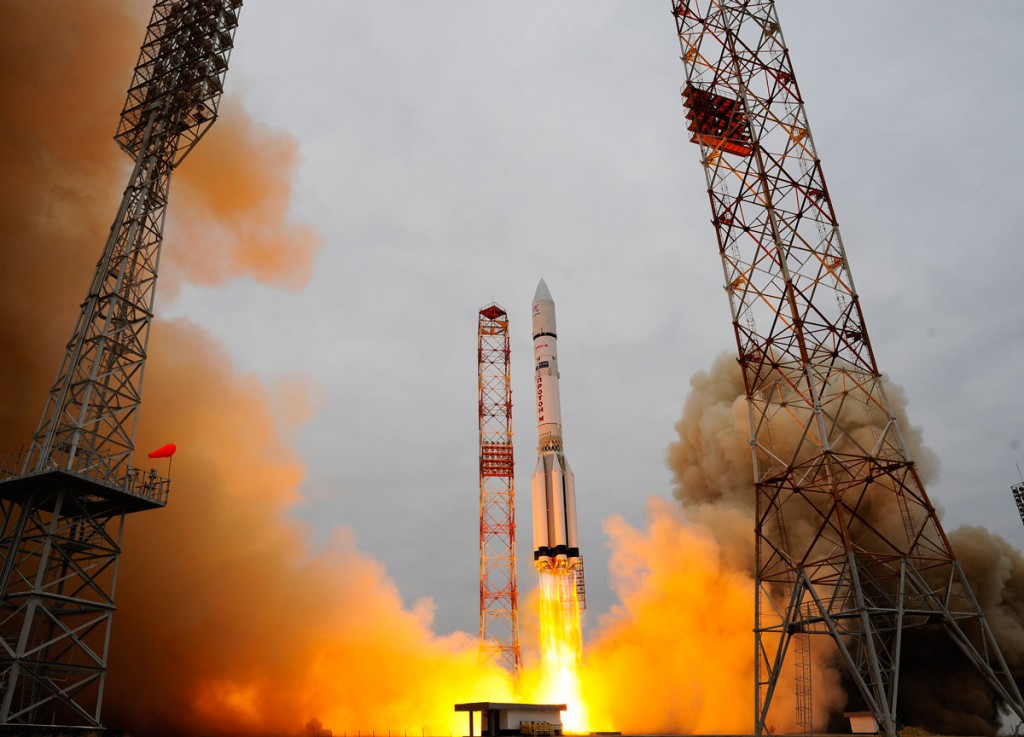 ExoMars 2016 lifted off on a Proton-M rocket from Baikonur, Kazakhstan at 09:31 GMT on 14 March 2016.
